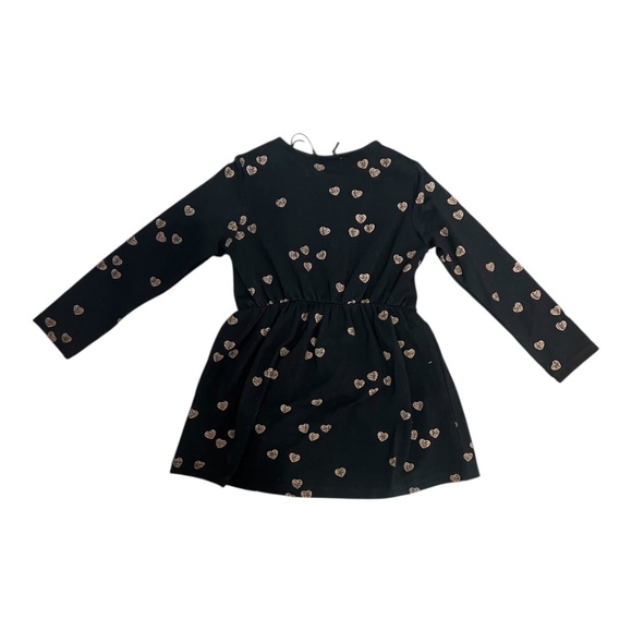 2T Girls Miles the Label Black Long Sleeve Basketball Hearts Dress, NWT, Toddler - Picture 3 of 4